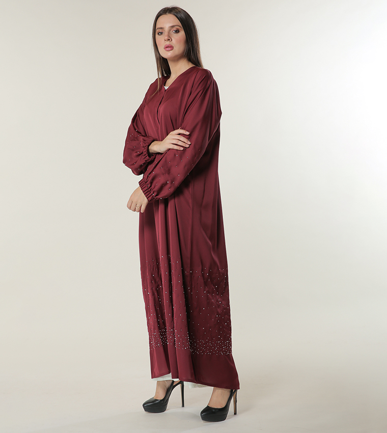 Moistreet  Abayas - Maroon Abayas