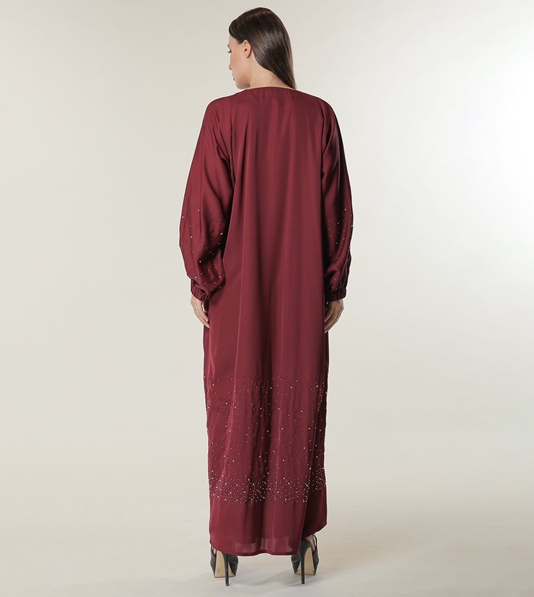Moistreet  Abayas - Maroon Abayas