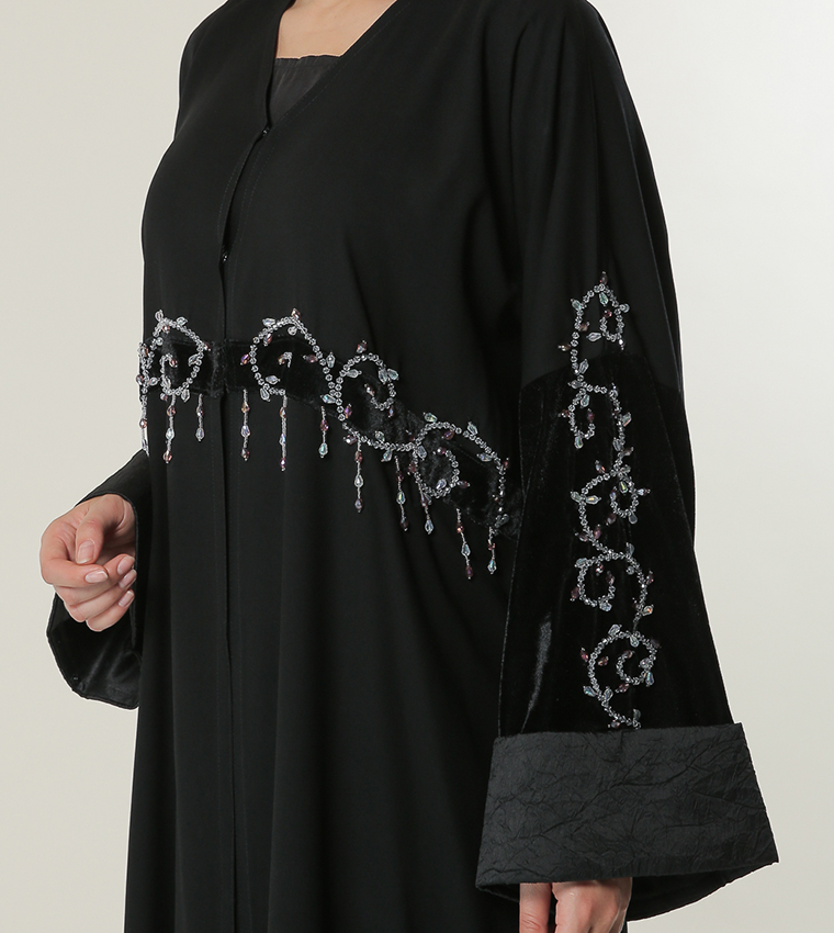 Embellished Wide Sleeves Abaya
