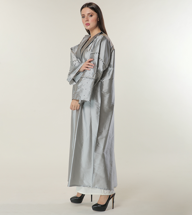 Moistreet  Abayas - Silver Abayas