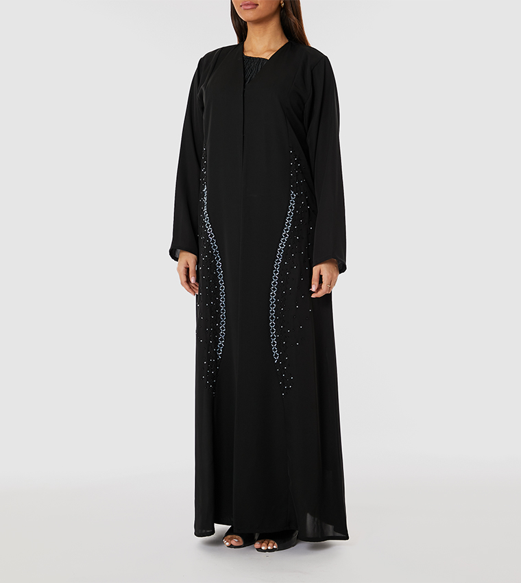 Embellished Long Sleeves Open Abaya