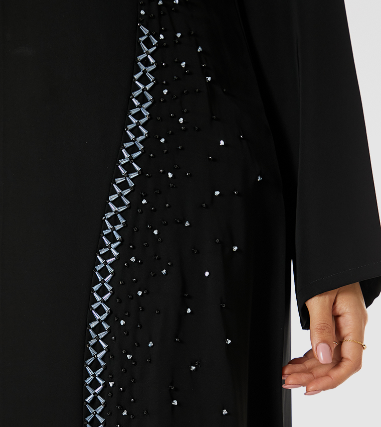 Embellished Long Sleeves Open Abaya