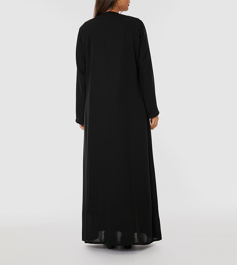 Embellished Long Sleeves Open Abaya
