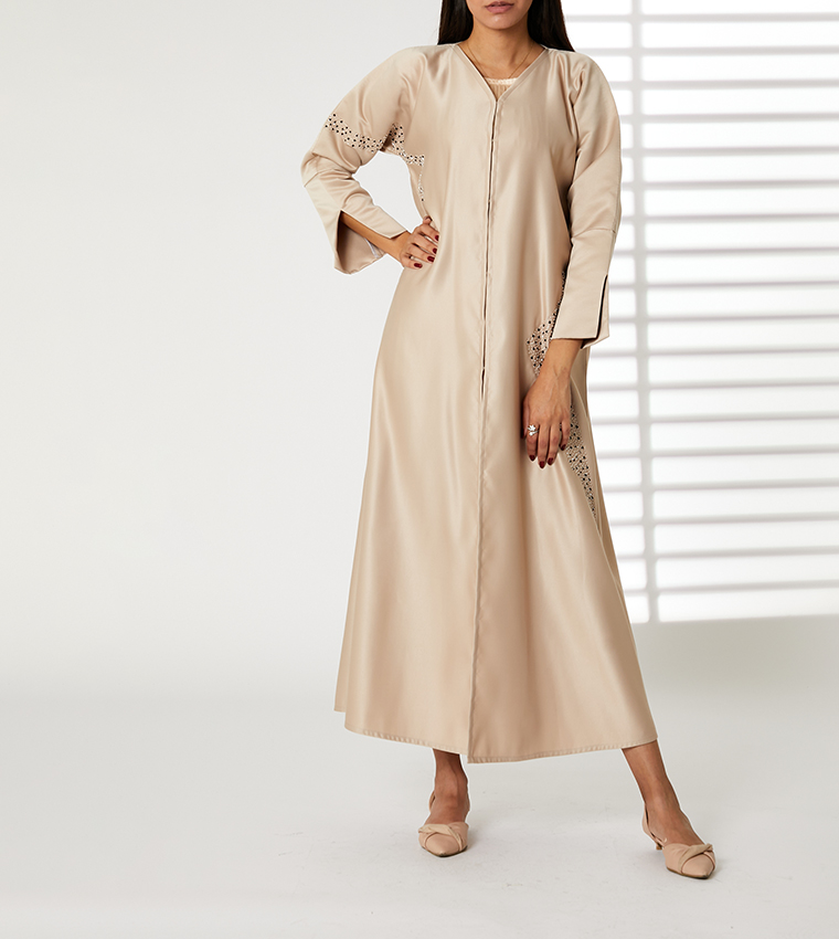 عباية مفتوحة بياقة V