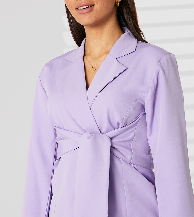 Solid Lapel Collar Co-Ord Set