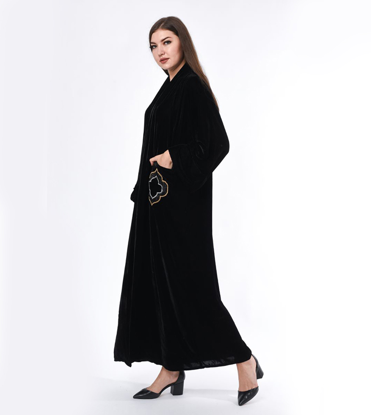Hand Embroidered Velvet Abaya