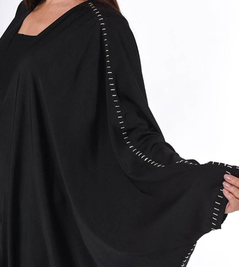 Hand Buckstitch Flayered Cape Abaya