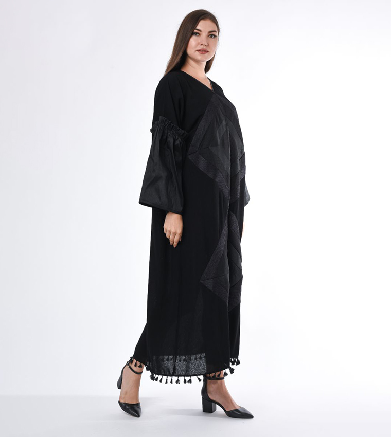 Self Designed Tassled Hem Abaya