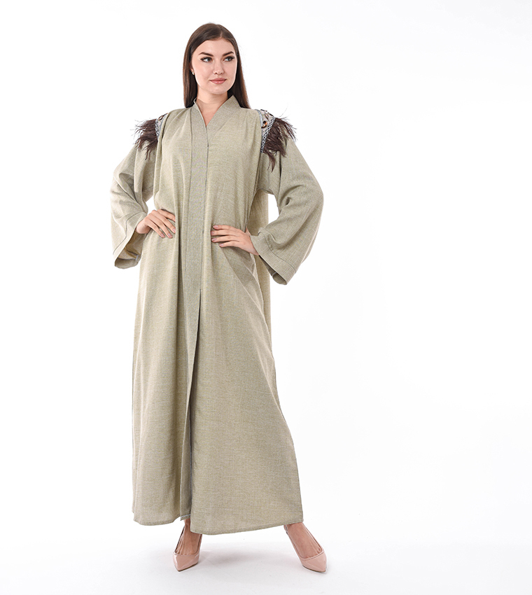 Moistreet  Abayas - Beige Abayas