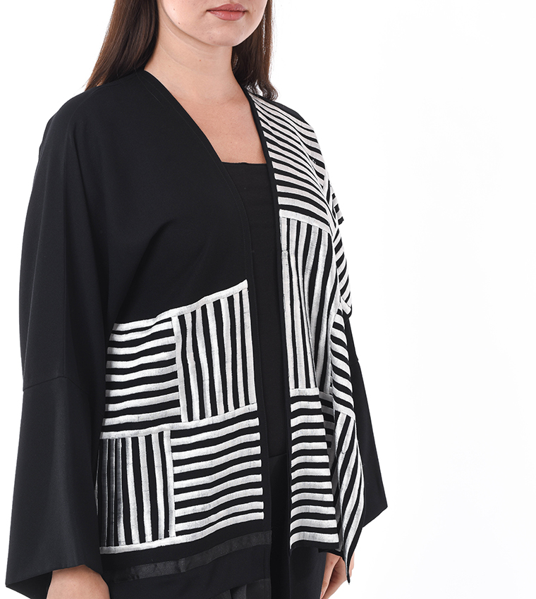Striped Paneled Abaya