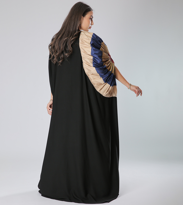Sleeve Detailed V-Neck Abaya