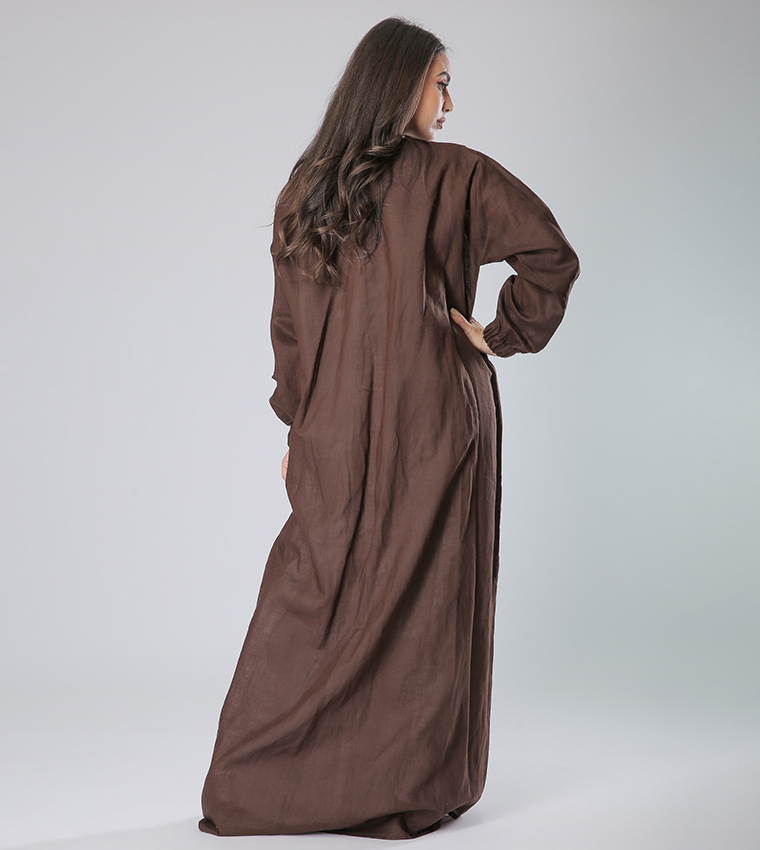 Moistreet  Abayas - Brown Abayas
