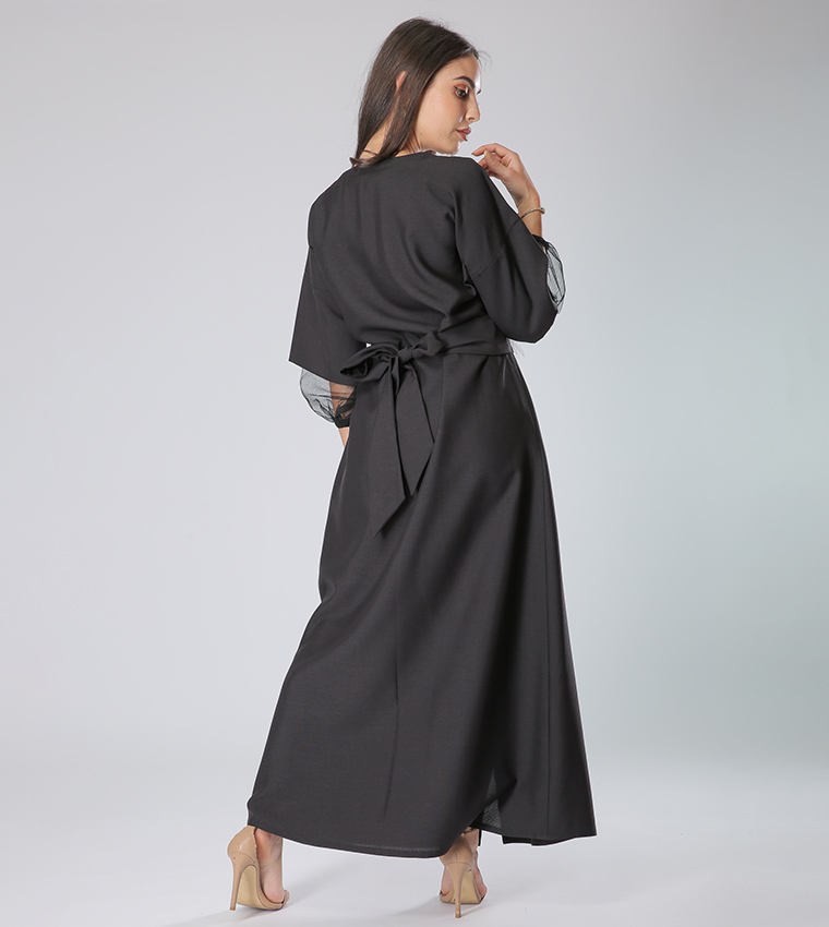 Tulle Sleeve Detailed Abaya