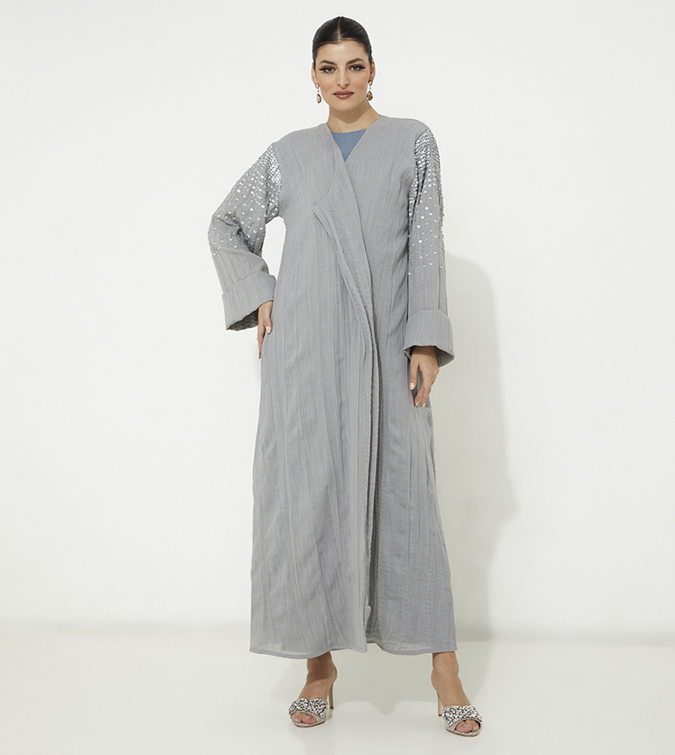 Linen and Cotton Abaya with Handwork