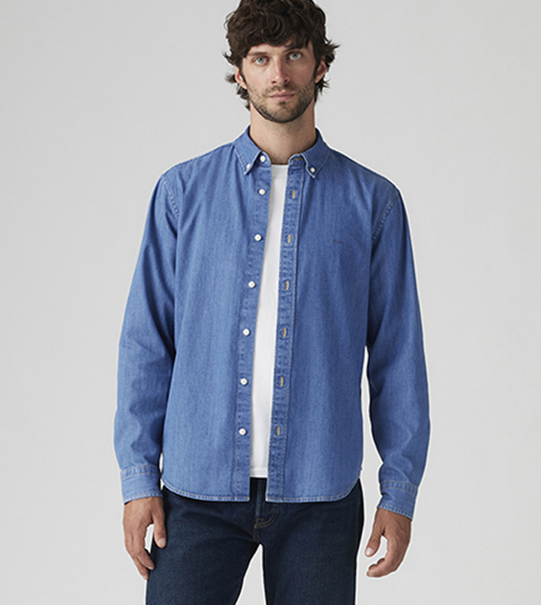 Button-Down Denim Shirt