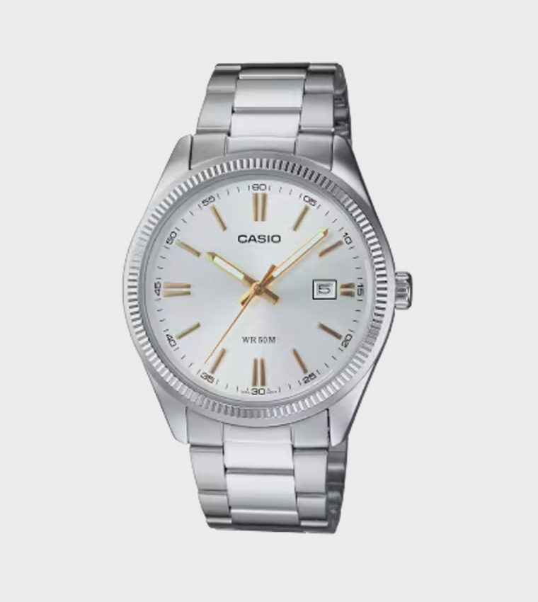 White Dial Stainless Steel Analog Watch