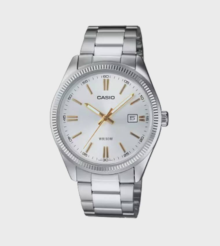 White Dial Stainless Steel Analog Watch