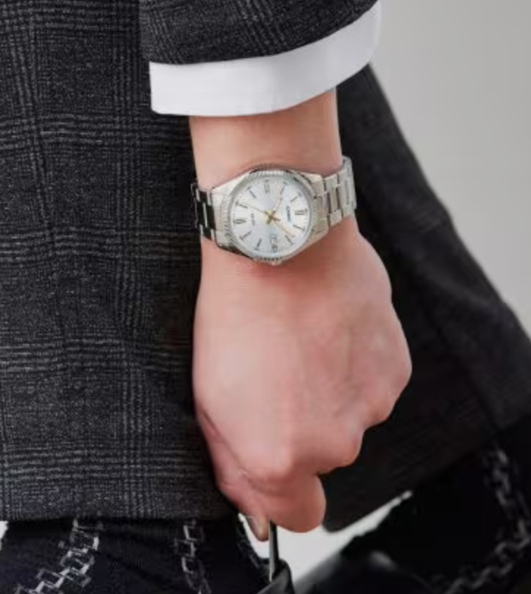 White Dial Stainless Steel Analog Watch