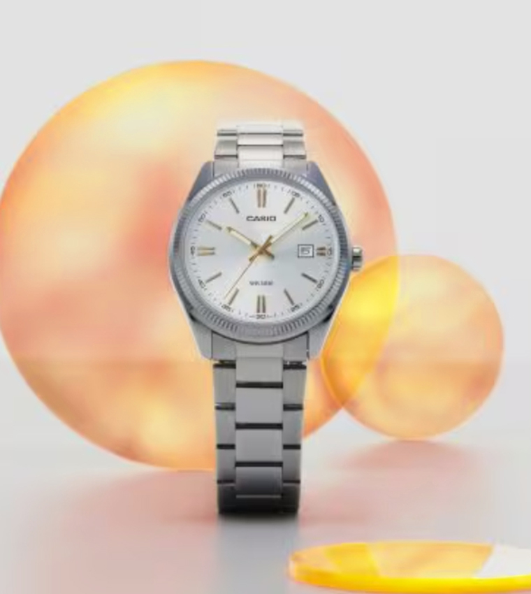 White Dial Stainless Steel Analog Watch