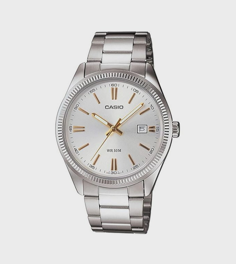 White Dial Stainless Steel Analog Watch