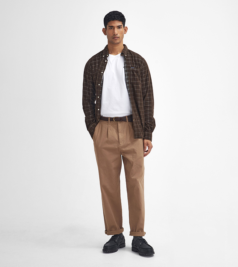 Logo Label Relaxed Fit Twill Trousers