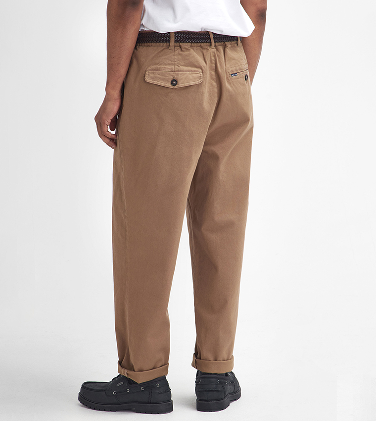 Logo Label Relaxed Fit Twill Trousers