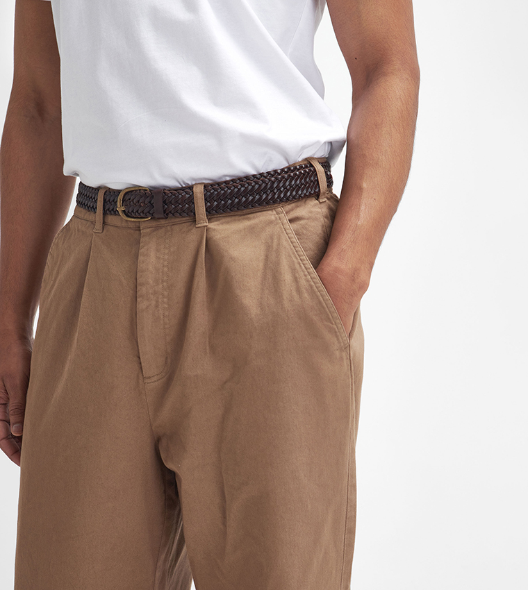 Logo Label Relaxed Fit Twill Trousers