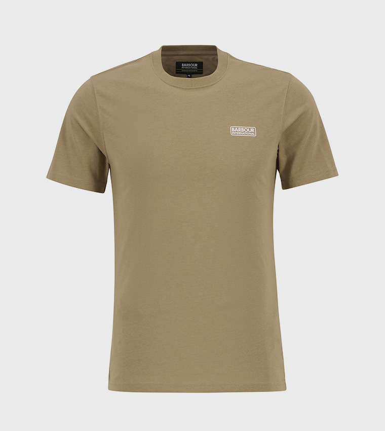 تيشيرت بياقة مستديرة وطبعة الشعار 