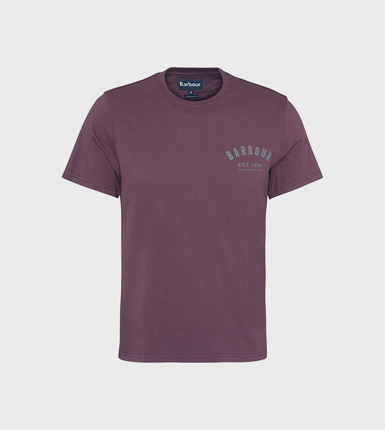 تيشيرت بياقة مستديرة بطبعة شعار