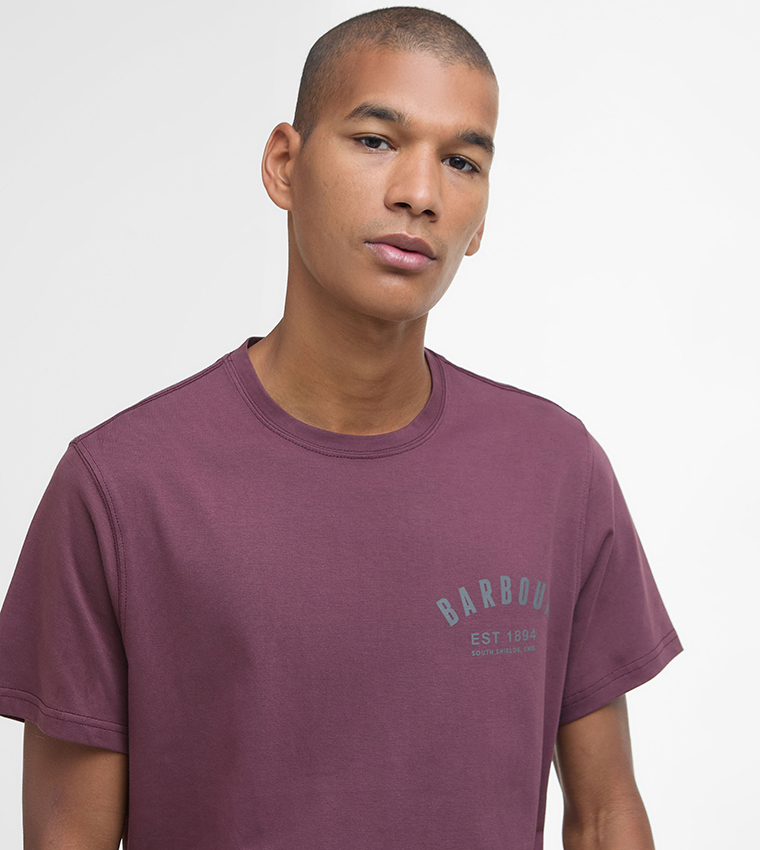 تيشيرت بياقة مستديرة بطبعة شعار