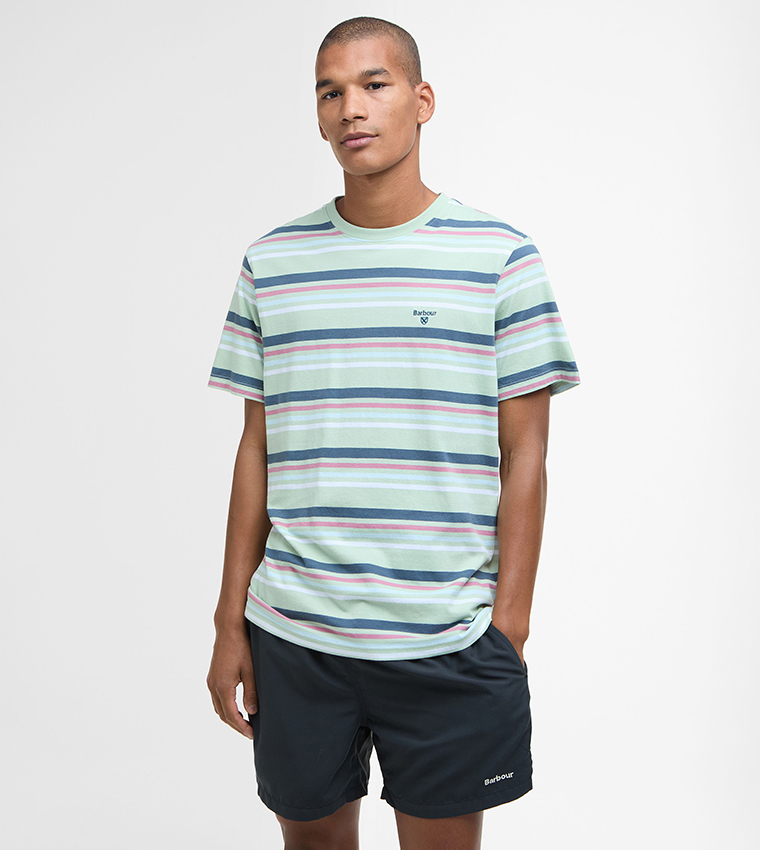 تيشيرت مخطط بياقة مستديرة 