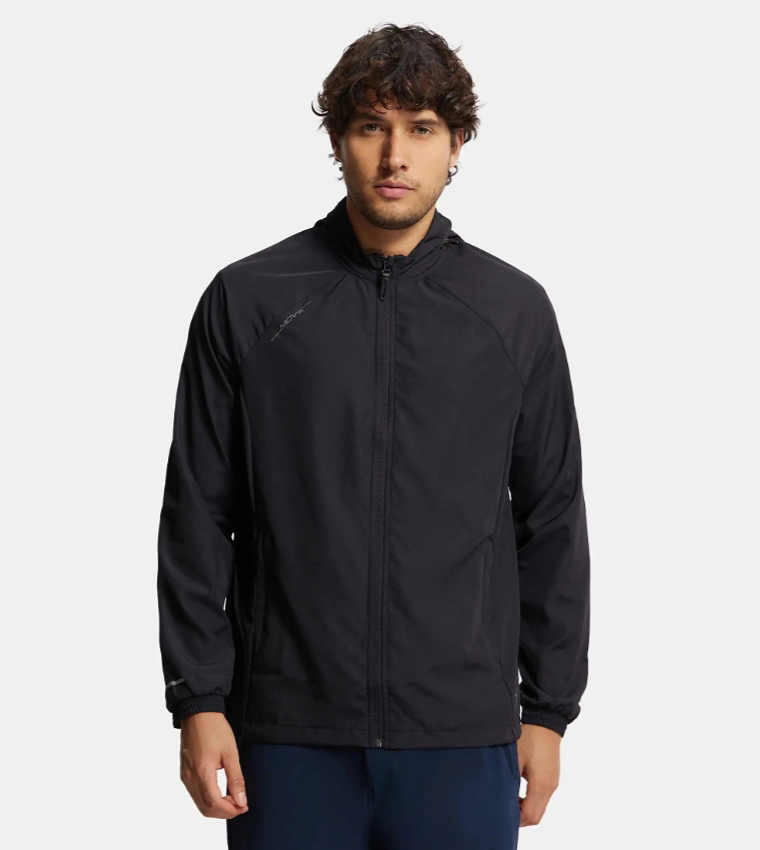 Solid Microfiber Water Resistant Convertible Hood Jacket