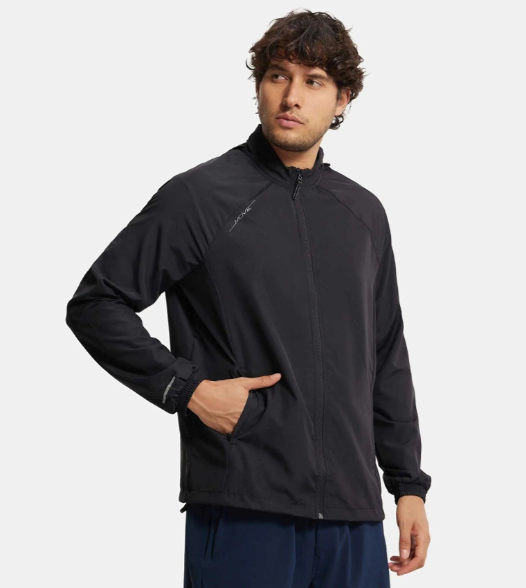 Solid Microfiber Water Resistant Convertible Hood Jacket