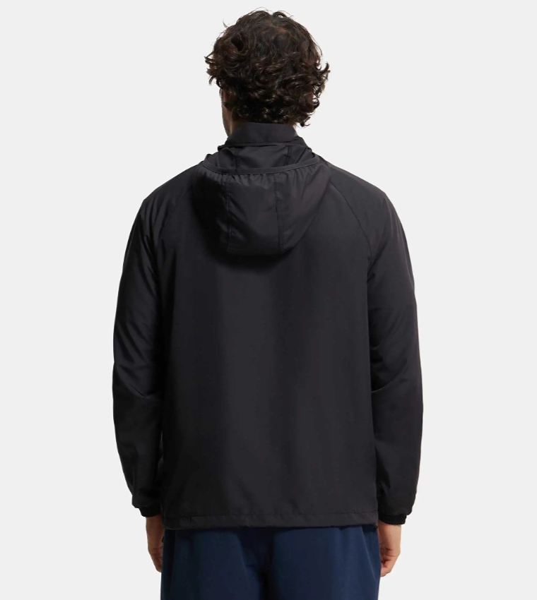 Solid Microfiber Water Resistant Convertible Hood Jacket