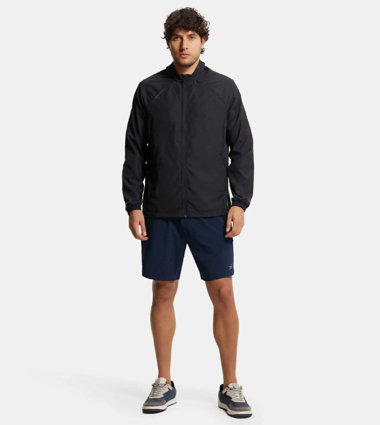 Solid Microfiber Water Resistant Convertible Hood Jacket