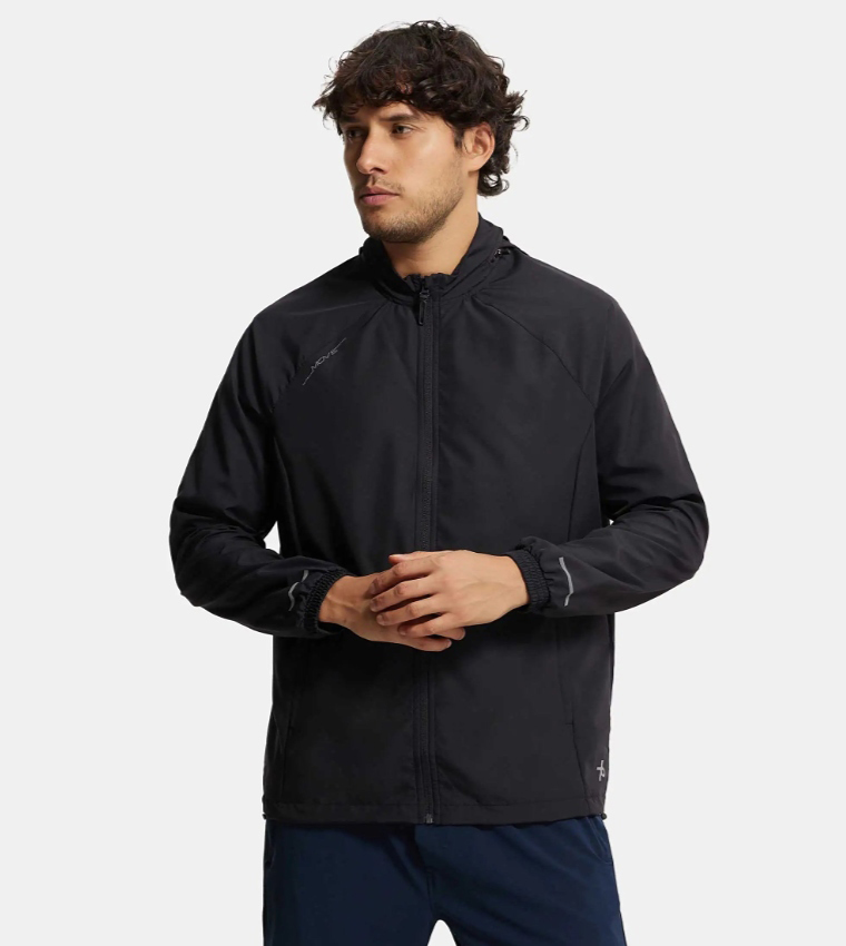 Solid Microfiber Water Resistant Convertible Hood Jacket
