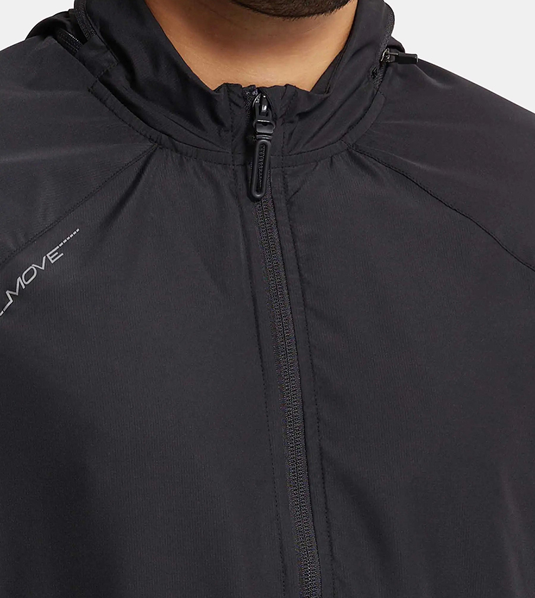 Solid Microfiber Water Resistant Convertible Hood Jacket