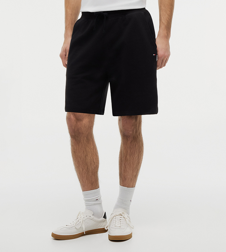 Solid Drawstring Casual Shorts