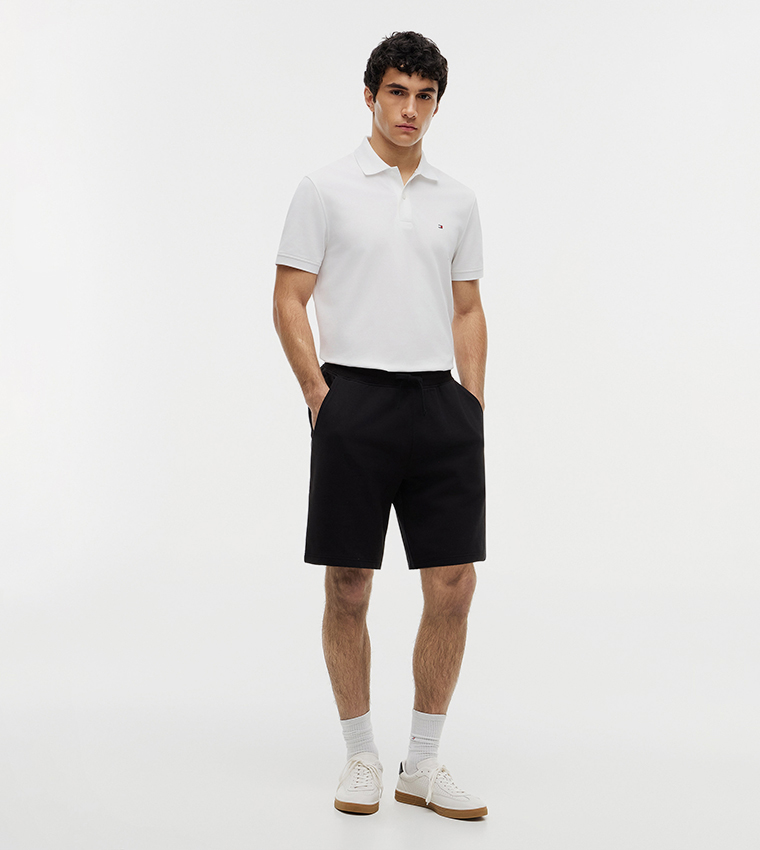 Solid Drawstring Casual Shorts