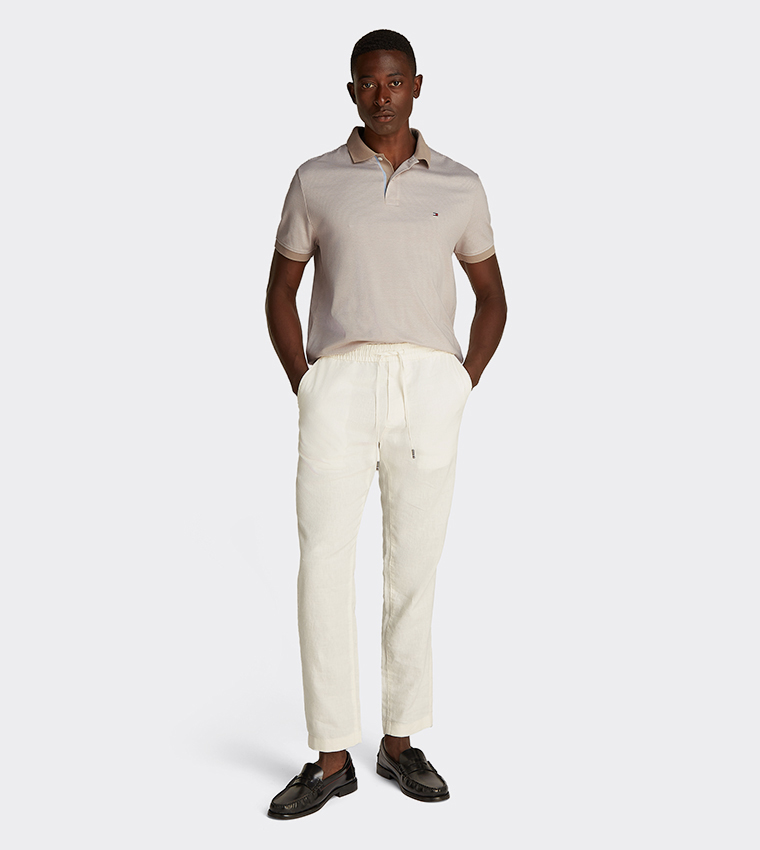 تيشيرت بولو مخطط بأكمام قصيرة