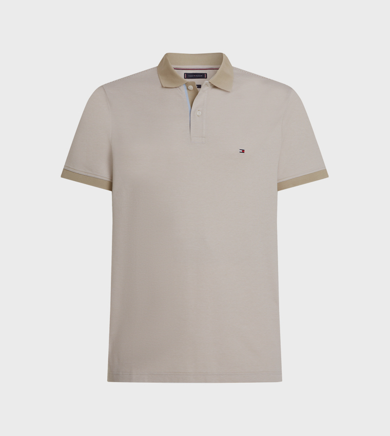 تيشيرت بولو مخطط بأكمام قصيرة