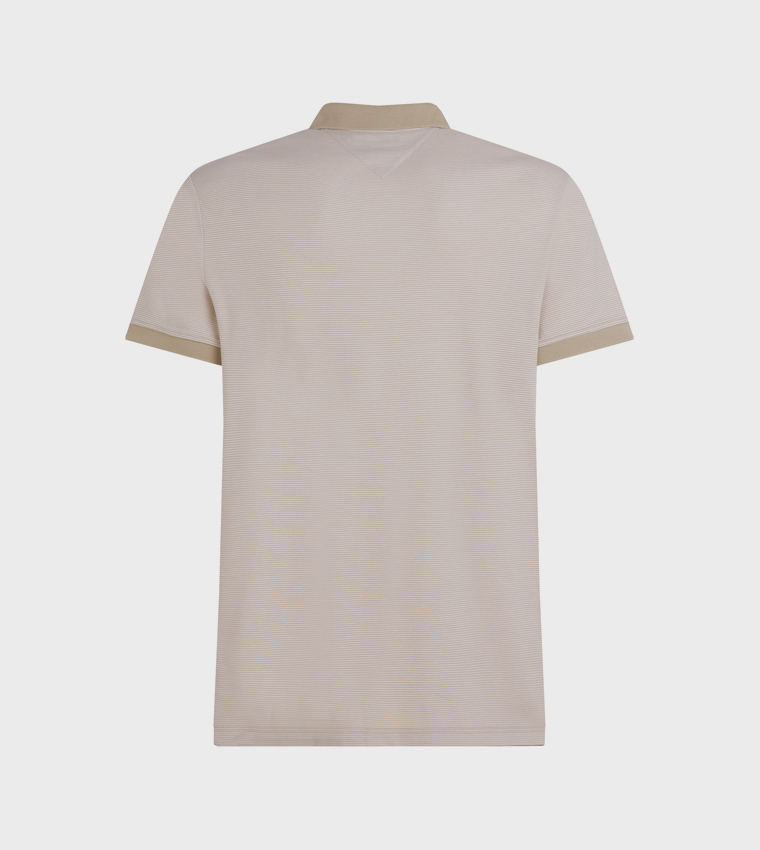 تيشيرت بولو مخطط بأكمام قصيرة