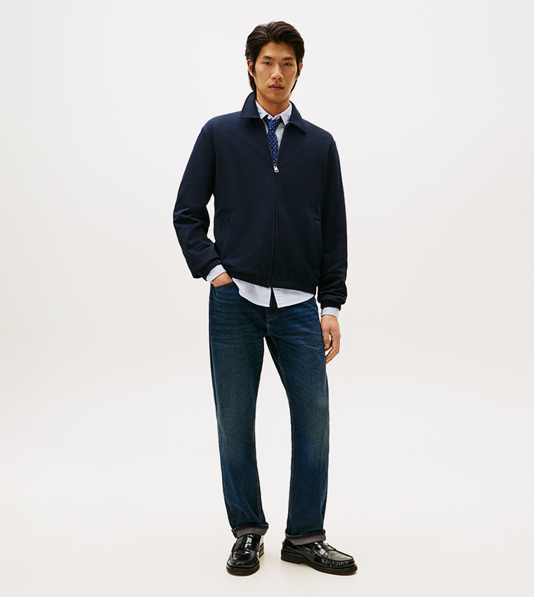 Solid Zip Through Casual Jacket