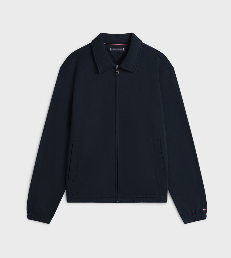 Solid Zip Through Casual Jacket