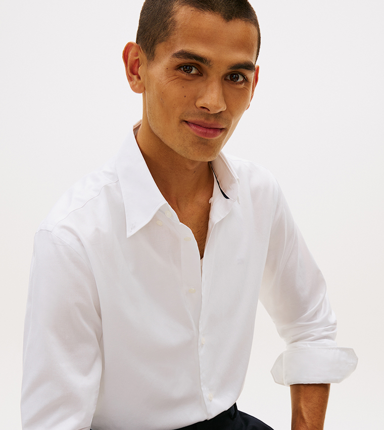Solid Long Sleeves Twill Shirt