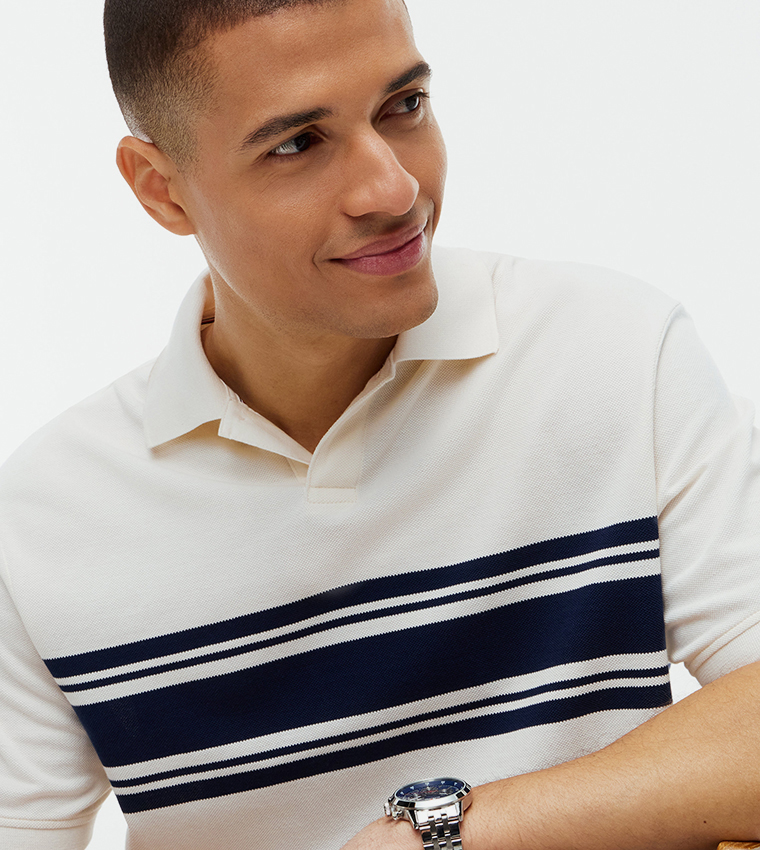 Striped Collared Regular Fit Polo T-Shirt