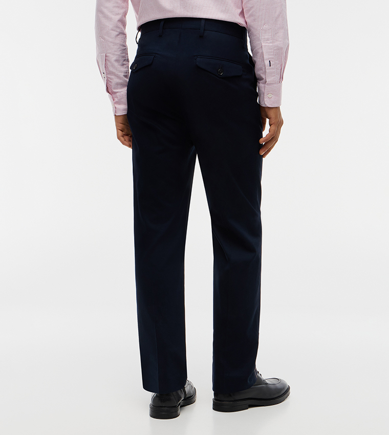 Solid Straight Fit Formal Pants