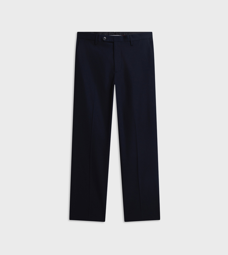 Solid Straight Fit Formal Pants