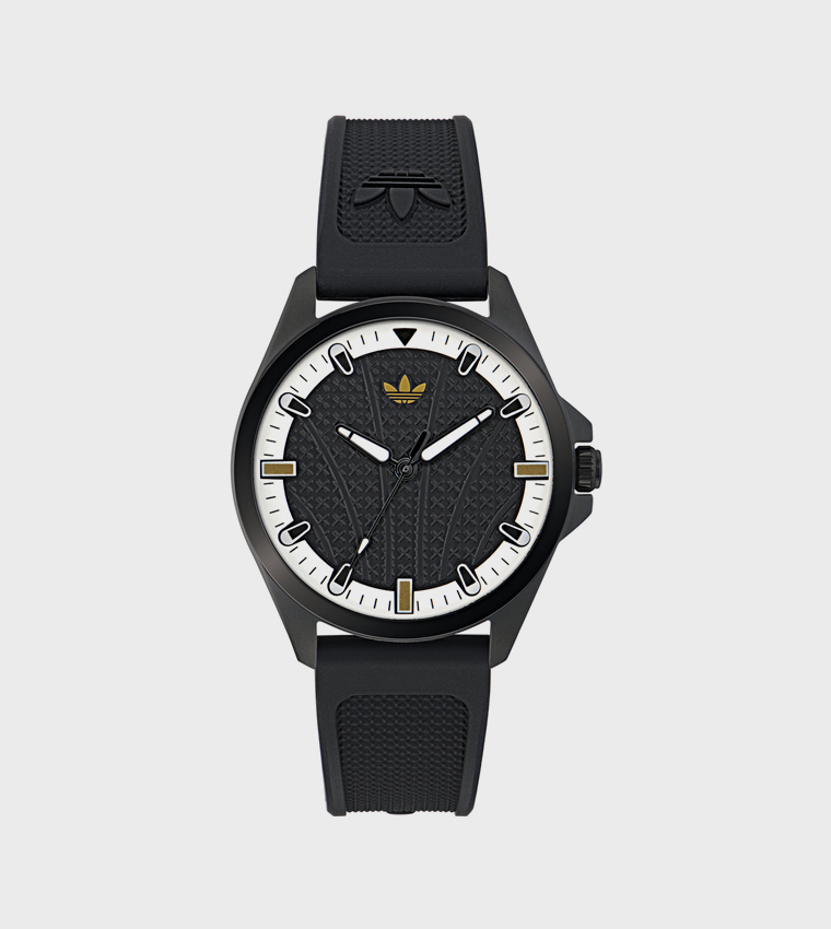 Black Dial Silicon Strap Analog Watch