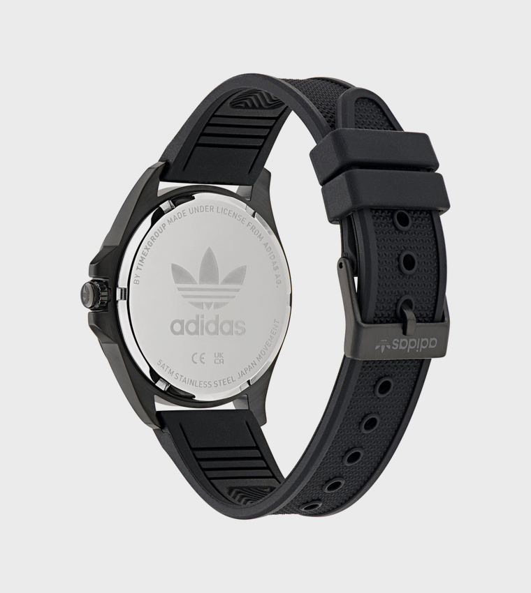 Black Dial Silicon Strap Analog Watch